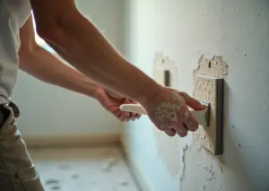 Выравнивание стен штукатуркой с использованием металлических маяков, инструментов и материалов для ремонта квартиры