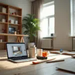 Современный уютный интерьер квартиры в ремонте с бюджетными материалами и инструментами